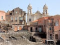 Roman theatre and church - Catania Ã¢â¬â Sicily Royalty Free Stock Photo